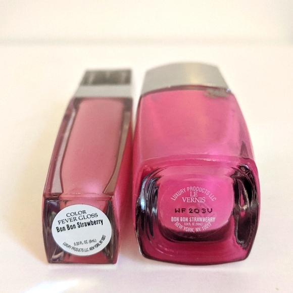 🆕 Lancôme Bon Bon Strawberry Pink Color Fever Lip Gloss Nail Varnish Lacquer - Picture 8 of 9